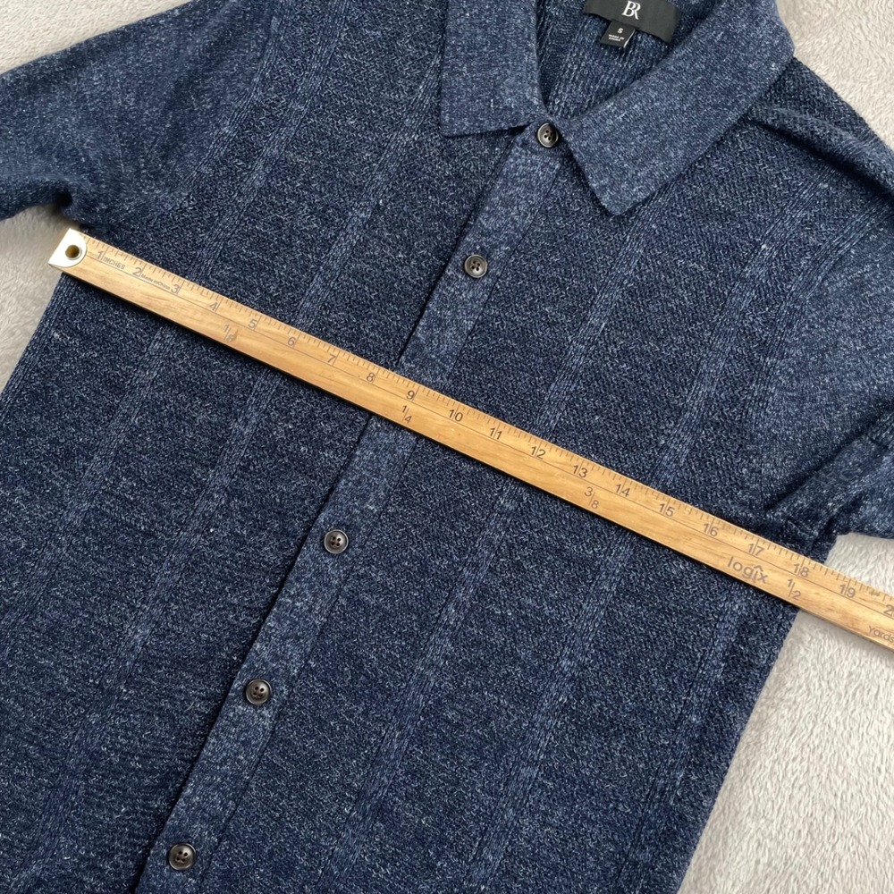 Banana Republic Resort Shirt Mens Small Blue Cotton Linen Blend Button Up - Picture 4 of 8